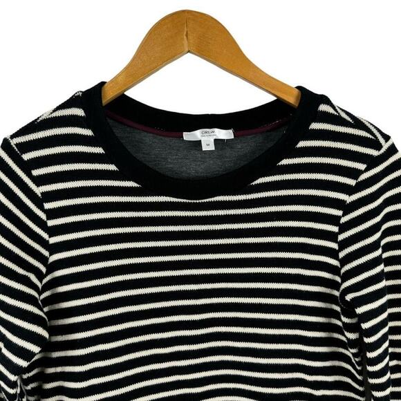 Drew Striped Black White Side Zipper Pullover Jumper Sweater Size Medium - Picture 2 of 11